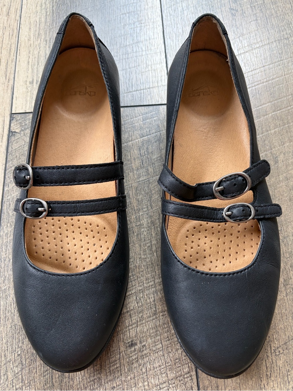 Dansko Leeza Black Leather Ballerina Flats size 37 - Picture 2 of 8